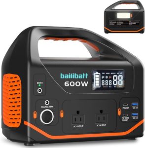 6. Bailibatt 600W Portable Power Station